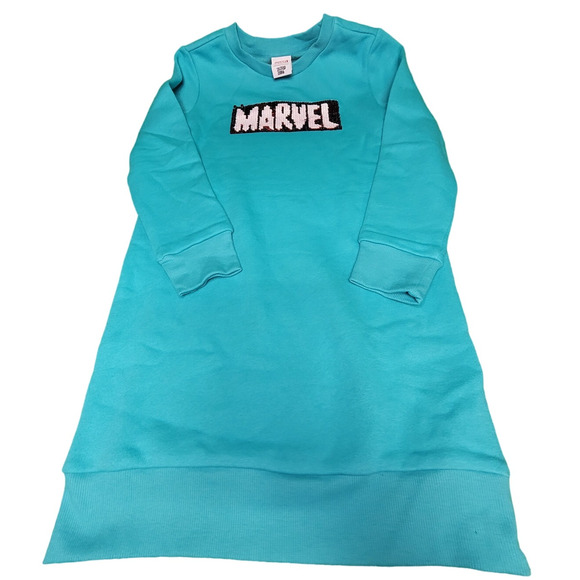 Spotted Zebra Marvel Girls' French Terry Long-Sleeve Dress Size Medium (8Y) - Picture 4 of 14